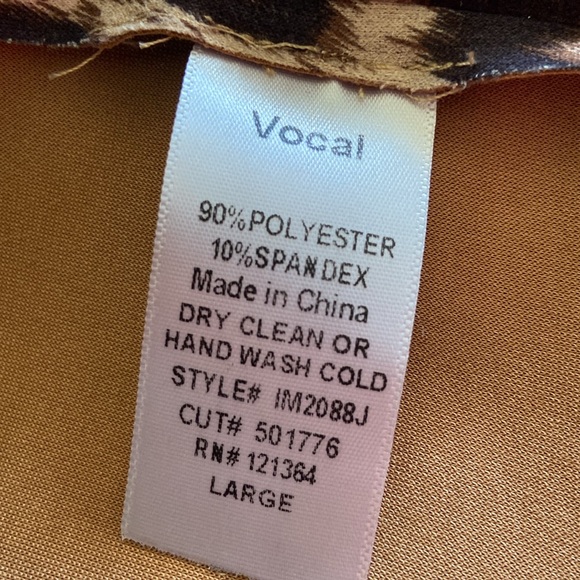 Vocal Women’s Faux Suede Fringed Leopard Jacket Large Raw Hem Cropped - Picture 5 of 7